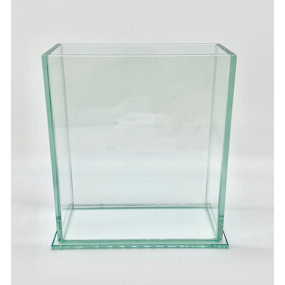 Clear Rectangular Thick Plate Glass Flower Floral Vase - Picture 4 of 8